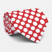White Polka Dots on Red Custom Necktie ネクタイ (ロール)