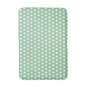 White Polka Dots on Sage Green バスマット (正面縦)