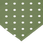 White Polka Dots Pattern On Olive Green Background テーブルクロス (アングル)