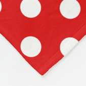 White Polka Dots Pattern on Red Background  フリースブランケット (角)