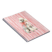 White Poodle Dog Hello Beautiful ノートブック (右側)