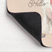 White Poodle Dog Hello Beautiful マウスパッド (コーナー)