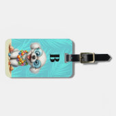 White Poodle Dog Luggage Tags ラゲッジタグ (正面横)