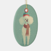 White Poodle Holiday Keepsake セラミックオーナメント (右)