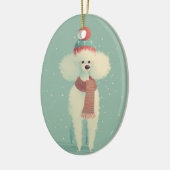 White Poodle Holiday Keepsake セラミックオーナメント (左)