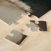 White Poodle Puppy Christmas Painting ジグソーパズル (側面)