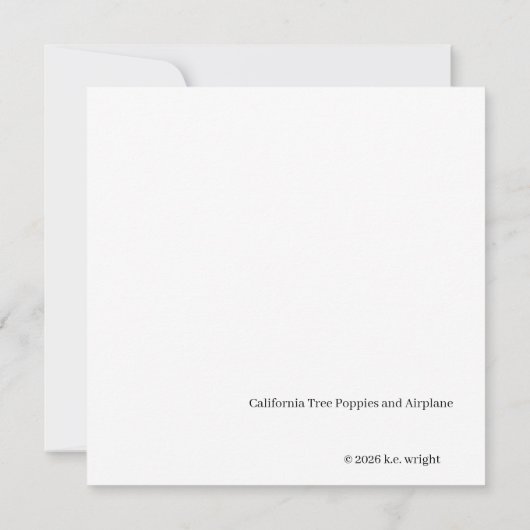 White Poppies Against the Sky Greeting Card 招待状 (裏面)