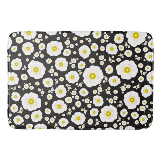 White Poppies Bath Mat (3 sizes) バスマット (正面)