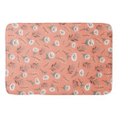 White Poppies Bath Mat in Red バスマット (正面)