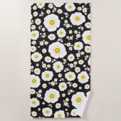 White Poppies Beach Towel ビーチタオル (正面)