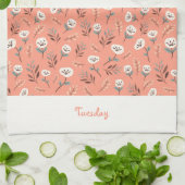 White Poppies Custom Weekday Towel キッチンタオル (折り畳み)