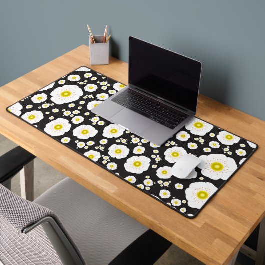 White Poppies Desk Mat デスクマット (オフィス2)