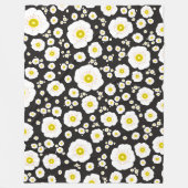 White Poppies Fleece Blanket (3 Sizes) フリースブランケット (正面)