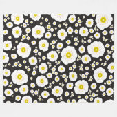 White Poppies Fleece Blanket (3 Sizes) フリースブランケット (正面(横))