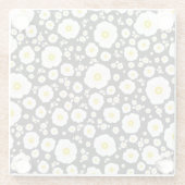 White Poppies Glass Coaster ガラスコースター (裏面)