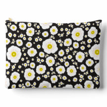 White Poppies Large Zipper Pouch
