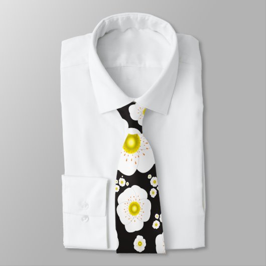 White Poppies Neck Tie ネクタイ (タイ)
