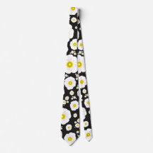 White Poppies Neck Tie