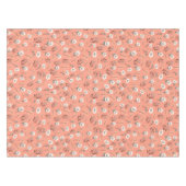 White Poppies on Bold Red Tablecloth テーブルクロス (正面(横))