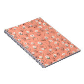 White Poppies on Vibrant Red Cover ノートブック (右側)