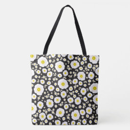White Poppies Shoulder Tote (2 sizes) トートバッグ