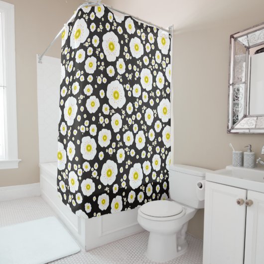 White Poppies Shower Curtain シャワーカーテン (インサイチュ)