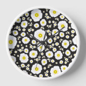 White Poppies Wood Framed Clock 壁時計 (正面)