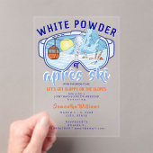 White Powder & Apres Ski Mountain Ski Bachelorette アクリル招待状 (インサイチュ (ポータブル))