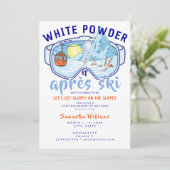 White Powder & Apres Ski Mountain Ski Bachelorette 招待状 (スタンド正面)