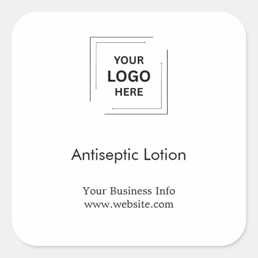 White | Professional Business Logo Custom  スクエアシール (正面)