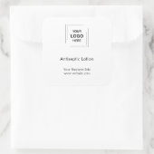 White | Professional Business Logo Custom  スクエアシール (バッグ)