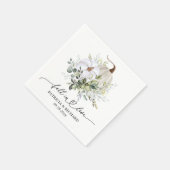 White PumpkinとEucalyptus Fall in Love ウェディング スタンダードカクテルナプキン (角)