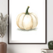 White Pumpkin Poster | Elegant Fall Aesthetic ポスター