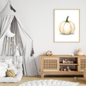 White Pumpkin Poster | Elegant Fall Aesthetic ポスター