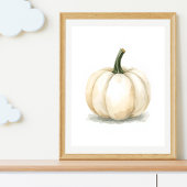 White Pumpkin Poster | Elegant Fall Aesthetic ポスター