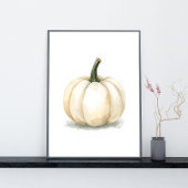 White Pumpkin Poster | Elegant Fall Aesthetic ポスター