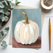 White Pumpkin Thanksgiving Watercolor シーズンポストカード