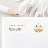White Pumpkins Twin Baby Shower Return Address ラベル (インサイチュ)