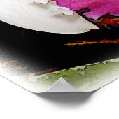 White & Purple Cattleya Orchid ポスター (角)