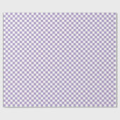White & Purple Checkerboard Wrapping Paper Roll ラッピングペーパー (フラット)