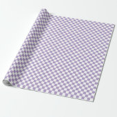 White & Purple Checkerboard Wrapping Paper Roll ラッピングペーパー (アンロールド)
