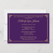White, Purple, Gold 2026 Photo Graduation Invite 招待状 (裏面)