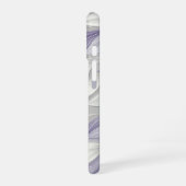 White Purple Leaf Elegant Pattern iPhone 16ケース (左側面)