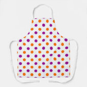White Purple Orange Polka Dots Pattern エプロン (正面)