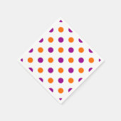 White Purple Orange Polka Dots Pattern スタンダードカクテルナプキン (角)