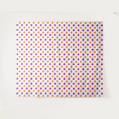 White Purple Orange Polka Dots Pattern タペストリー (正面(横))