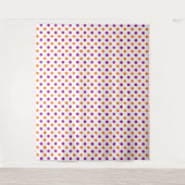 White Purple Orange Polka Dots Pattern タペストリー (正面)