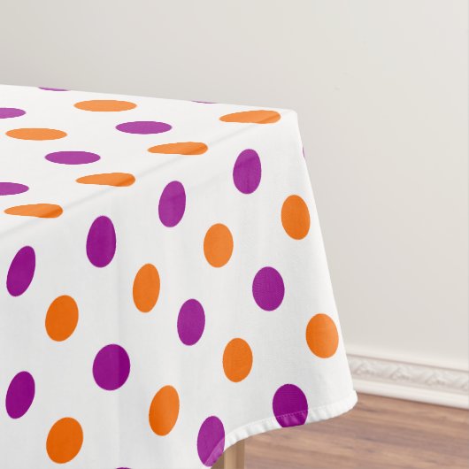 White Purple Orange Polka Dots Pattern テーブルクロス (インサイチュ)