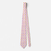 White Purple Orange Polka Dots Pattern ネクタイ (正面)