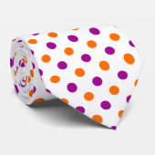 White Purple Orange Polka Dots Pattern ネクタイ (ロール)